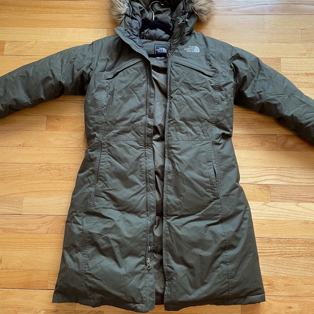 North Face Parka - Olive Green - Size Mediu
